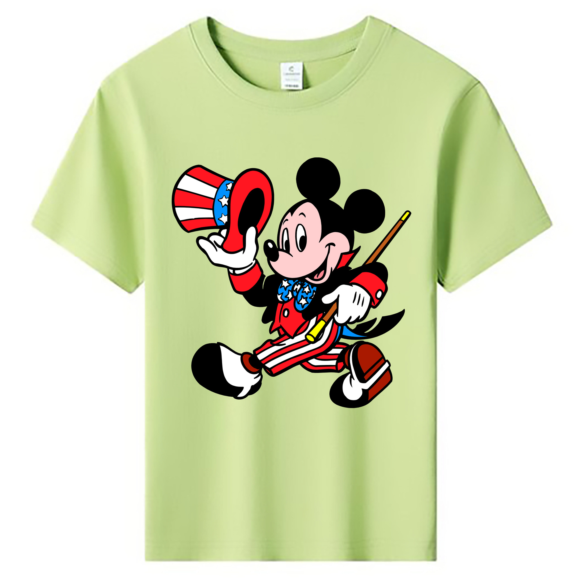 （画像用） ミッキーマウス Mickey Mouse 綿100％キッズTシャツ（フロントプリント）